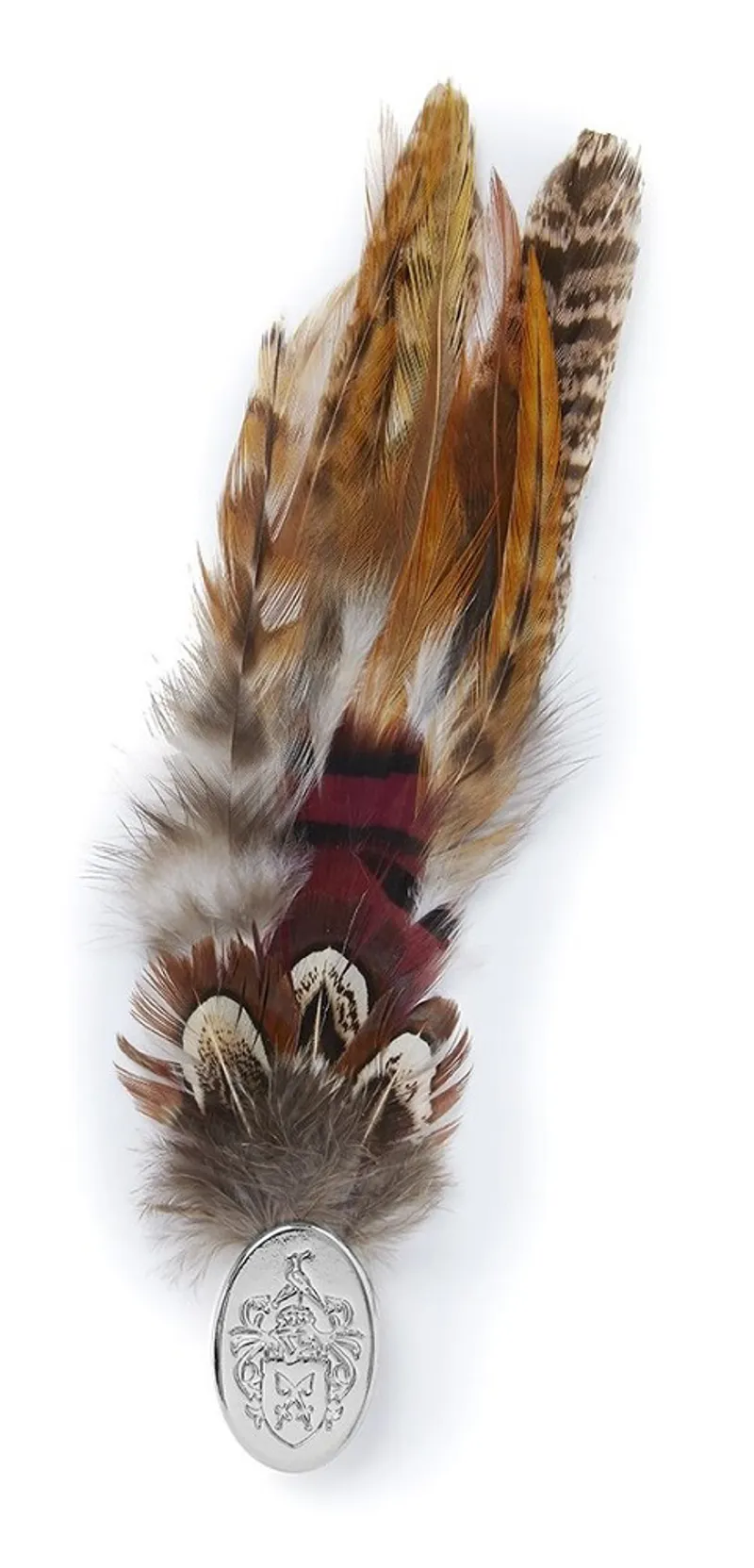 Hicks and Brown Feather Brooch Gamebird Feathers Silver pin